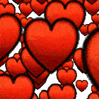 Gif animé coeurs 3D